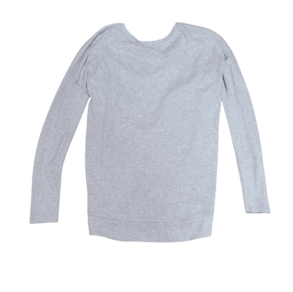 Express Women's Gray V-Neck Twist Front Sweater size XS oversized casual cozy - Picture 3 of 7